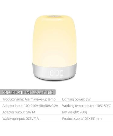 Sunrise Simulation Wake Up Light Sunrise Simulation Alarm Clock LED Touch Night Light Colored Bedside Light Sleep Aid with USB Cable Night Light - Buy Online on GoSupps.com