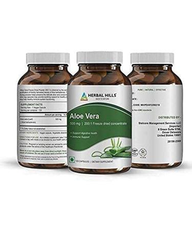 HERBAL HILLS Senna Capsules 120 & Aloe Vera Capsules 120 Count for Healthy Digestion and Detoxification Combo (Pack of 2) 240 Count - Buy Online on GoSupps.com