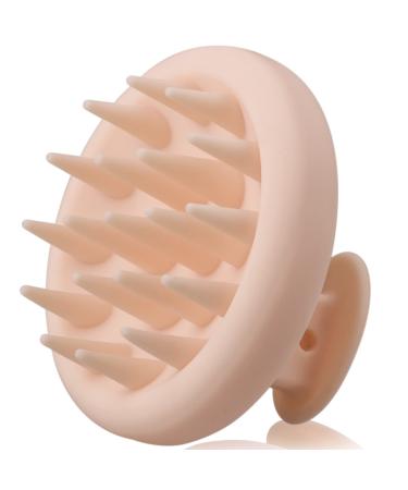 Scalp massage brush scalp massager silicone shampoo brush scalp massage for peeling and scalp massage for removal of dandruff and stimulating hair growth (beige)