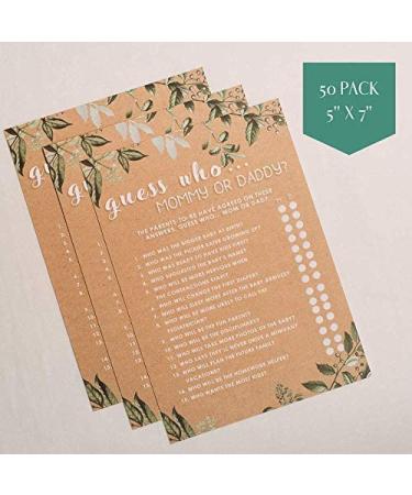 Mommy or Daddy Guess Who Game - Set of 50 Cards for Coed Baby Shower and Gender Reveal - Buy Online on GoSupps.com