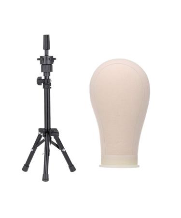 Wig stand and cork canvas head mini support practice head and hairdressing head with 6 fixed needles