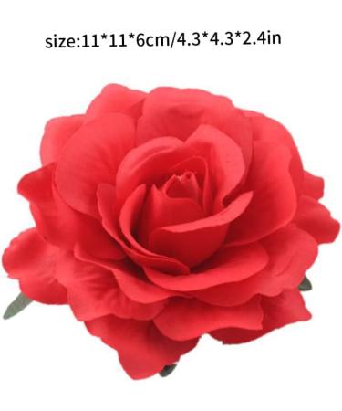 Flower Hairpin Wedding Sweet Rose Brooch Party Hair Clip Jewelry Accessories Red Clips Barrettes  - Buy Online on GoSupps.com