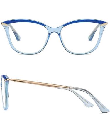 Retro Cat Eye Blue Light Blocking Glasses for Men & Women - Trendy 1.5x Anti Eyestrain Readers in Blue - Buy Online on GoSupps.com