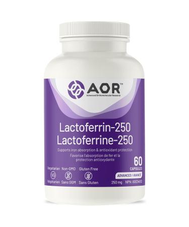 AOR - Lactoferrin-250mg 60 Capsules - Lactoferrin Supplements for Iron Deficiency Supplement Immune System Support & Antioxidant Supplement - Anti Inflammatory Supplement - Supports Iron Absorption