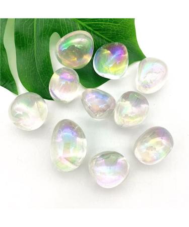 100g Natural Gemstone Electroplated Aura White Crystal Tumbled Stone Reiki Crystal Raw Material Rock Aquarium Specimen Chakra Reiki Balancing - Buy Online on GoSupps.com