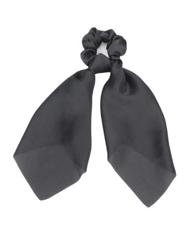 ROWAG Silk Scarf Scrunchies for Women Hair Ribbon Ponytail Holder Hair Ties (Black)