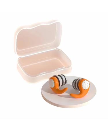 Earplugs 1 Pair Triple Layer Silicone Waterproof Noise Cancelling Earplugs for Sleep Swimming and Noise Filtering (Orange Small) Orange Small