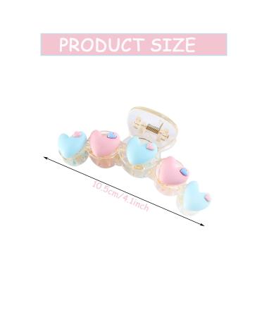 6 PCS Colorful Heart Shaped Large Hair Claw Clips for Women & Girls | Strong Hold Non Slip Matt Clips for Thin, Thick, Curly Hair | Hair Accessories - Buy Online on GoSupps.com