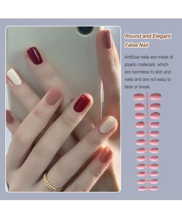 Dajidafu Round Nail Set Fashionable Classic Press-on Fingernails Removable Strong Viscosity Adjustable Solid Manicure Stickers Type 6 - Buy Online on GoSupps.com