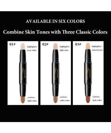 Dual-Ended Highlight Contour Stick Set - Cream Highlight & Bronzer Stick Kit - Buy Online on GoSupps.com