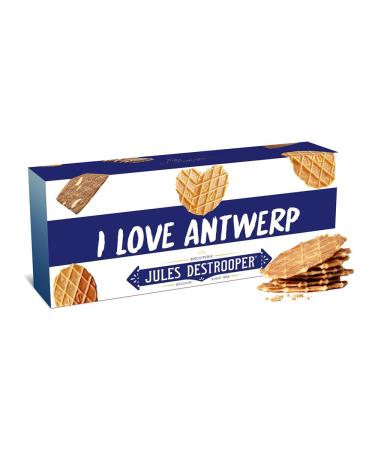 Vandeca Jules Destrooper Fine Butter Patties - "I Love Antwerp! / J'aime Antwerp" - Authentic Belgian Cookies - Biscuit Gift - 2 Boxes - 100g x 2