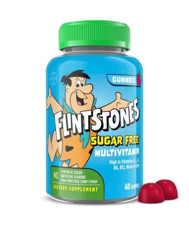 Flintstones Multivitamins for Kids Sugar Free Kids Multivitamin Gummies with Vitamins A C E B6 & B12 Raspberry Flavored Gummy Vitamins 60 Count