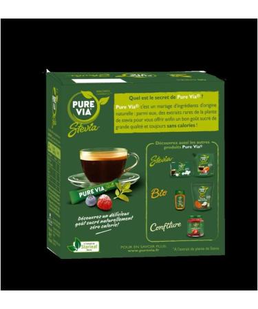 PURE VIA - Box of 40 sticks Stevia Powder Zero Calorie - Buy Online on GoSupps.com