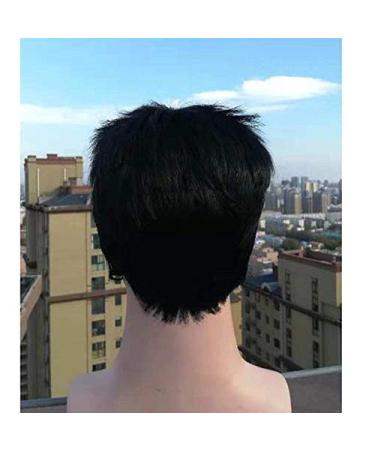 BGHJUE Men's Synthetic Wig - Natural Black Short Straight Hair for Daily Wear - Buy Online on GoSupps.com