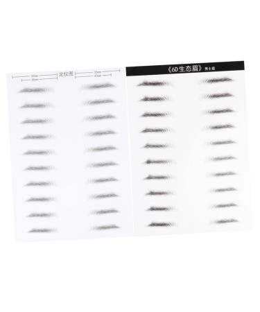 Beavorty 2 Pairs Eyebrow Stickers Waterproof Brow Tatoo Black Sticker Eyebrow Makeup Tools Patch 6d Hair 1 count (Pack of 1) Black