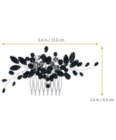 Black Teardrop Crystal Hair Comb - Wedding Hair Accessory for Women and Girls - Buy Online on GoSupps.com