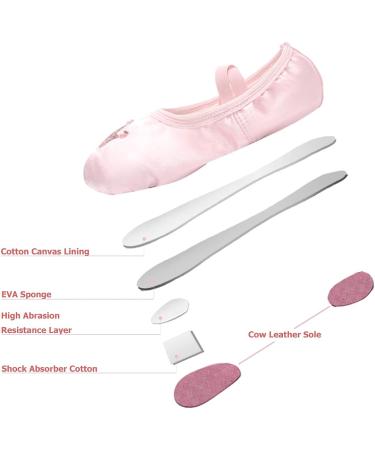 TRIPLE DEER Girls Ballet Shoes - Satin Dance Slippers for Toddler/Little/Big Kid | Pink Crown Design - Buy Online on GoSupps.com
