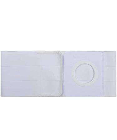 Cotton Soft Ostomy Hernia Belt Waist Support Belt Abdominal Binder Brace with Stoma Opening 2.36 inch Hole (White M)