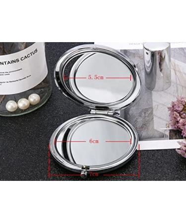 Sheng Handmade Diamond Folding Travel Compact Mirror | Rhinestone Makeup Mirror 1X/2X Magnification | Portable Pumpkin Car Design - Buy Online on GoSupps.com