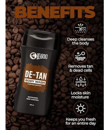 Bear_do De-Tan Body Wash for Men - 200ml Tan Removal & Caffeine Infused Cleanser with Coffee & Aloe Extracts - Refreshing Body & Face Wash - Buy Online on GoSupps.com