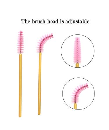 300 Pack Mascara Wand Eyelash Brush Disposable Eye Lash Applicator Kit in Gold/Pink - Buy Online on GoSupps.com
