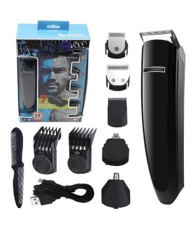 7-in-1 Hair Clippers Grooming Kit | Rechargeable Trimmer for Men | Beard & Hair Shaver | Nose Ear & Eyebrow Trimming - Buy Online on GoSupps.com