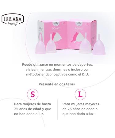Irisana Menstrual Cup Size S - Transparent - 100% Surgical Silicone - Eco-Friendly IUP-Compatible - Iriscup Model - 8.5 x 4.5 cm - International Shipping - Buy Online on GoSupps.com