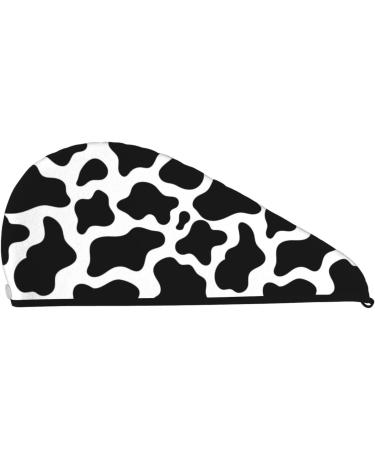 Buy Cow Print Microfiber Hair Towel | Soft Absorbent Quick Dry Wrap for Long Curly Hair - Buy Online on GoSupps.com
