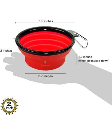 SunGrow Collapsible Treats & Water Bowls for Ferrets, Finches, Parakeets, and Baby Chickens - Portable Pet Travel Dish and Feeder - Buy Online on GoSupps.com