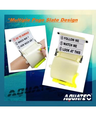 AQUATEC Dive Wrist Slate - Scuba Wrist Writing Slate - Glow-in-The-Dark - Velcro Wrist Strap - 3 Multi-Page Design - Buy Online on GoSupps.com