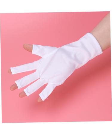 DOITOOL Cotton Glove Manicure Glove 1 Pair manicure gloves UV shield glove half-finger gloves anti UV glove nail short white Gel Manicure Gloves Silicone Ear Display - Buy Online on GoSupps.com