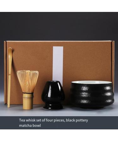 Kecung Japanese Matcha Tea Set Matcha Tea Making Tool Tea Set Indoor Drinking Tea Making Tool Accessories Black Pottery - Buy Online on GoSupps.com
