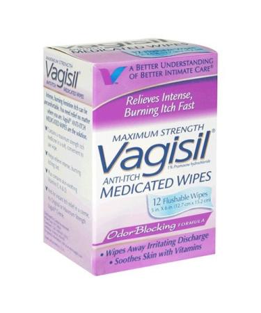 Vagisil Anti-Itch Medicated Wipes Maximum Strength 12 ea