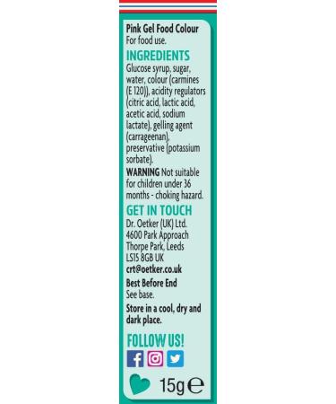 Dr. Oetker Pink Extra Strong Food Colour Gel 15ml - Buy Online on GoSupps.com