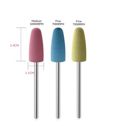 KADS 12X Silicone Nail Drill Bit 3/32 - Cuticle Clean File for Nail Art Manicure - Buy Online on GoSupps.com