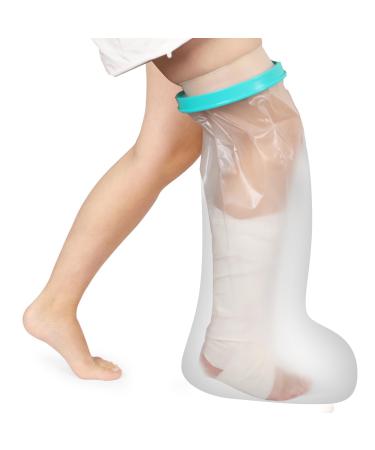Musbus Waterproof plaster covers for the shower leg extra -wheeled waterproof leg protection reusable elastic easy to use to protect the legs during the bath for men woman leg rigid edge -XL