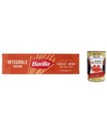 Italian Gourmet E.R. Pack of 10 Barilla Linguine Integrali pasta - Italian noodles - 500g + 400g Italian gourmet polpa