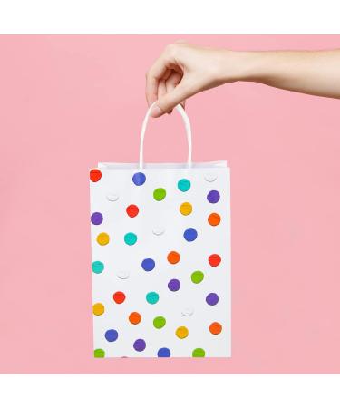 BLEWINDZ 24Pcs Rainbow Small Gift Bags Bulk with 24Pcs Tissue Paper - Colorful Polka Dots Goodie Bags with Handles for Party Favors Kids Birthday Baby Shower Wedding shoppings - Buy Online on GoSupps.com