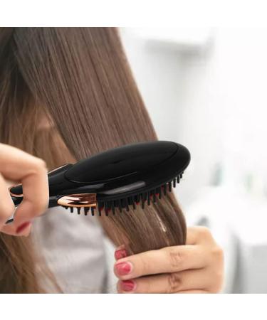Hair Straightener Brush - Anti-Scald Heating Comb with Adjustable Temperature for Effortless Styling | International Shipping Available - Buy Online on GoSupps.com