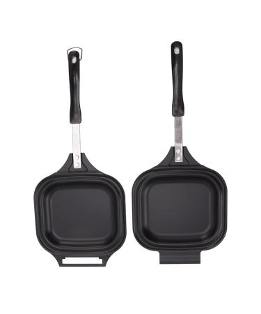 Qyebavge Aluminum Alloy Double Sided Pancake Frying Pan Even Heating Easy Cleaning for Home and Restaurants