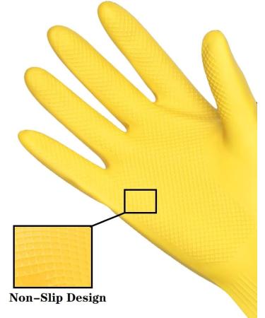 MIN-XL Waterproof Cleaning Glove Kitchen, Household, Dishwashing, Car Wash 45CM Yellow Glove - Buy Online on GoSupps.com