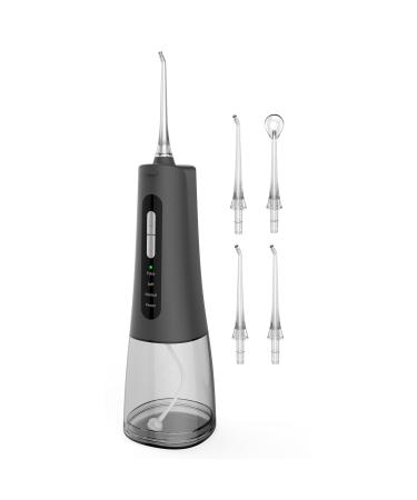 Water Flosser for Teeth Cleaner 4 Modes Oral Irrigator 300ML Tank Water Dental Flossers for Travel Home (Black)