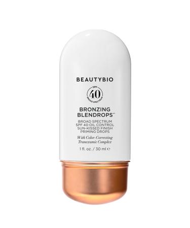 BeautyBio Bronzing BLENDROPS. Broad Spectrum SPF 40 Oil-Control Sun-kissed Finish Priming Drops With Color-Correcting Tranexamic Complex