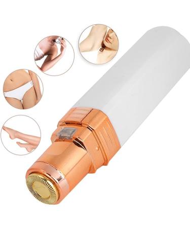 Electric Mini Hair Remover for Women - Compact Lipstick Style with LED Light | Fast Portable & Safe Body Hair Removal in Pearl White - Buy Online on GoSupps.com