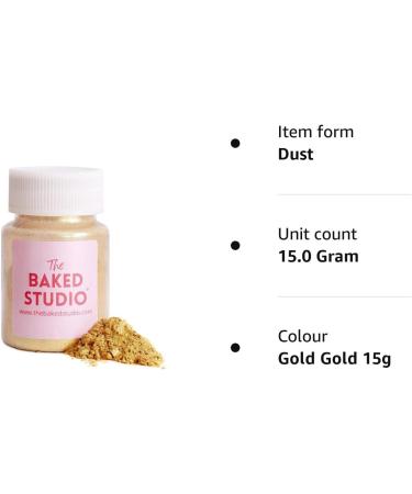 Baked Studio Edible Gold Lustre Dust - Cake Decorating Glitter 15g - Buy Online on GoSupps.com