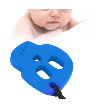 Safe Silicone Baby Bite Ring Necklace - Calming Chew Pendant for Toddlers | Blue Infant Teething Toy - Buy Online on GoSupps.com