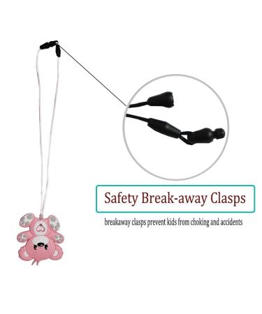 Sensory Chew Necklace for Kids - Silicone Teether Toy for Autism, SPD, ADHD - Pink Bear Block Design - Buy Online on GoSupps.com
