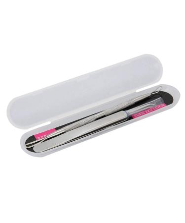 Black-like and pimple removal tools stainless steel blackhead-removed tool set curved tweezers + wrapped double end-pimple extractor