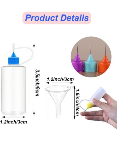 30pcs 30ml Precision Tip Applicator Bottle Set | Translucent Glue Bottles with Multicolor Lid | 6 Mini Funnels & Squeeze Bottles for DIY Crafting - Buy Online on GoSupps.com