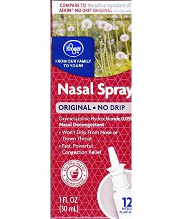 Kroger Nasal Spray No Drip Pump 1 Fl Oz Oxymetazoline HCl 0.05%